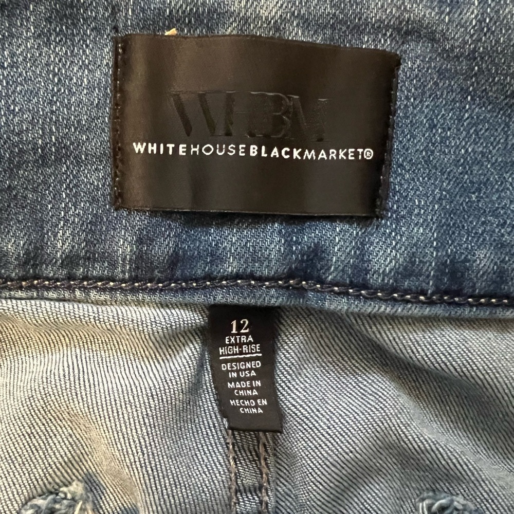 White House Black Market Faded Blue Wide-high rise jeans size 12 (A203) - Picture 10 of 14